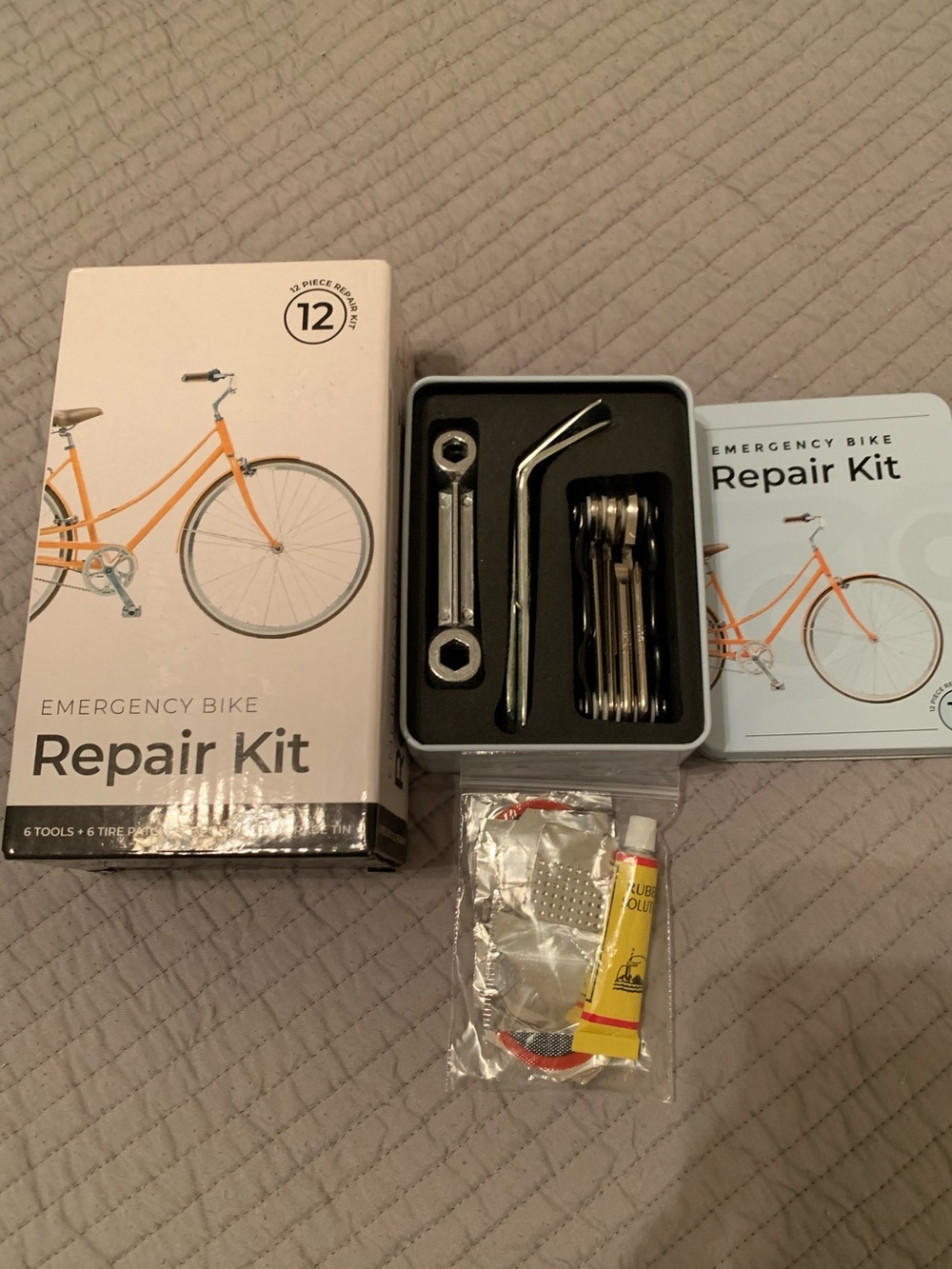 Emergency bike repair kit, bicycle cycling, new in box